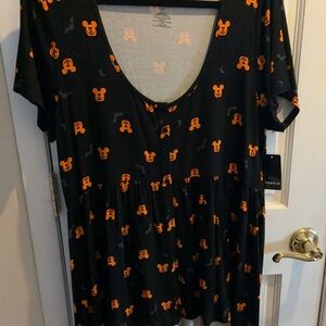Disney Halloween Mickey Peplum Top